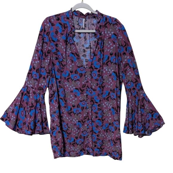 Free People Tops - Free People Magic Mystery Tunic Mini Dress floral boho peasant size Medium